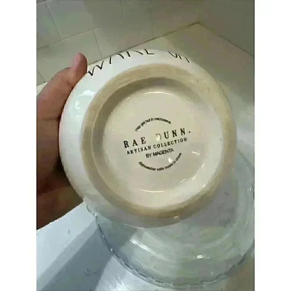 Rae Dunn CEREAL Bowl White Magenta Collectible artisan collection Wake up - Picture 5 of 8